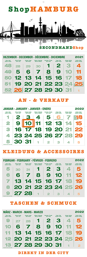 Datoline - Monatsplaner in Firmenfarbe / Sonderanfertigung 4MP SHOP HAMBURG