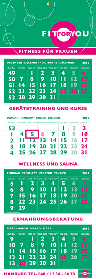 Datoline Monatsplaner Sonderanfertigung / Sonder 4MP FIT FOR YOU