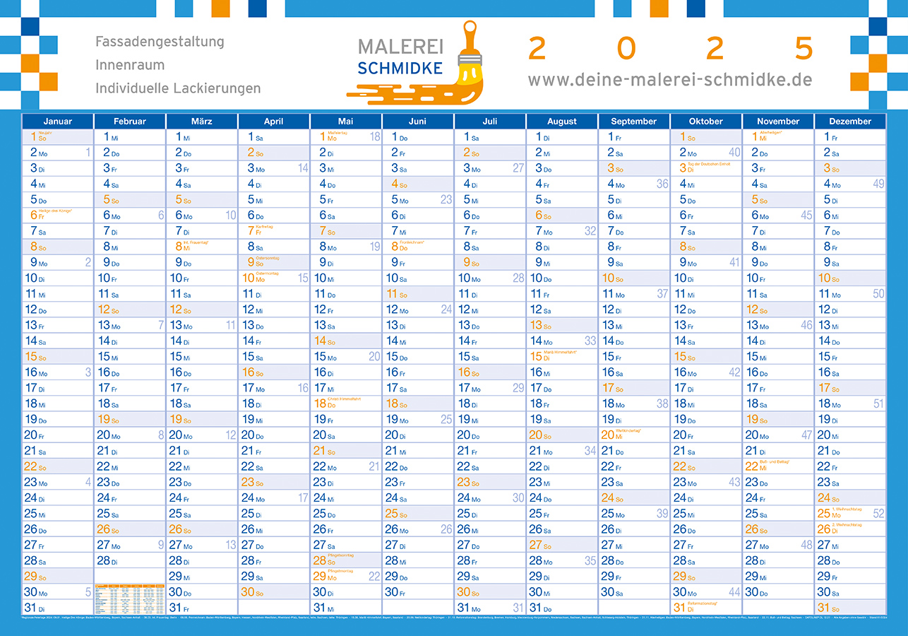 Datoline - 12-Monats-Wandplaner DL 12.21