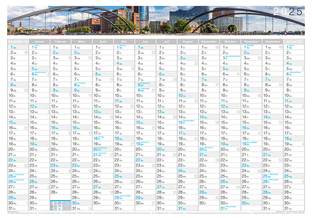Datoline - 14-Monats-Wandplaner DL 14.20