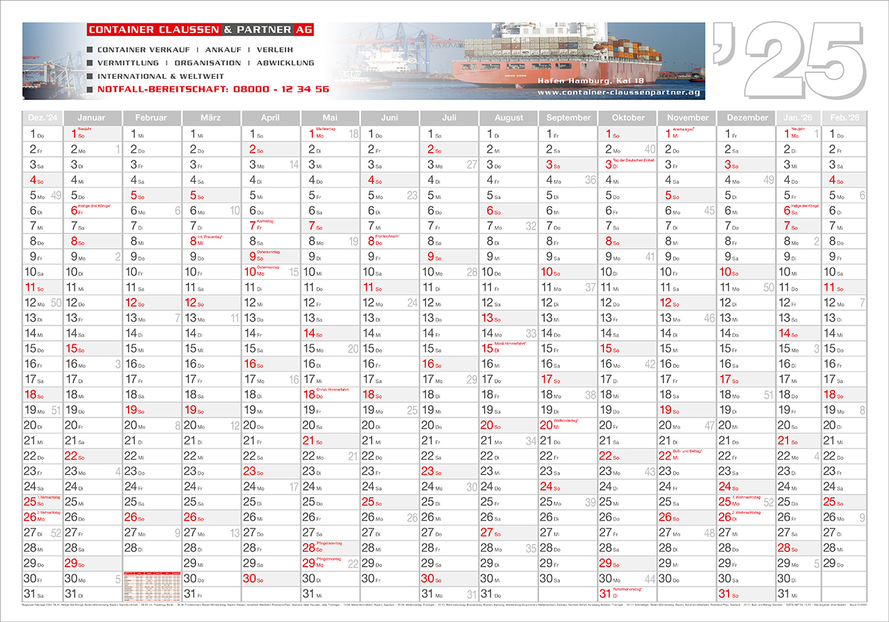 Datoline - 15-Monats-Wandplaner DL 15.20