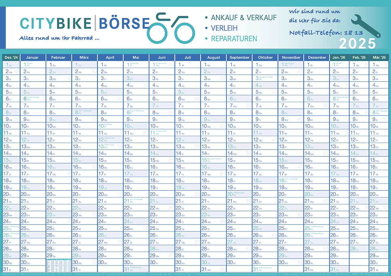 Datoline - 16-Monats-Wandplaner DL 16.21