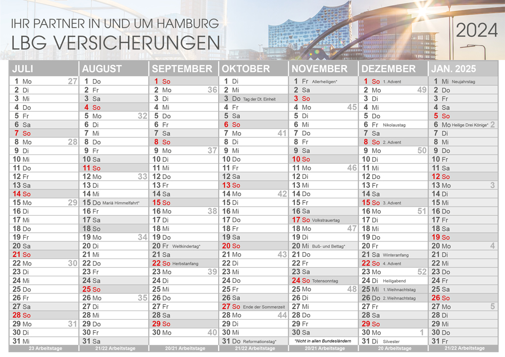 Datoline Tafelkalender A4 DL 7.55
