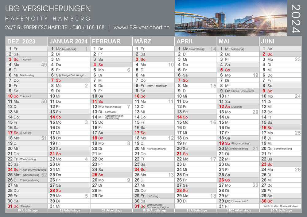Datoline Tafelkalender A4 DL 7.56