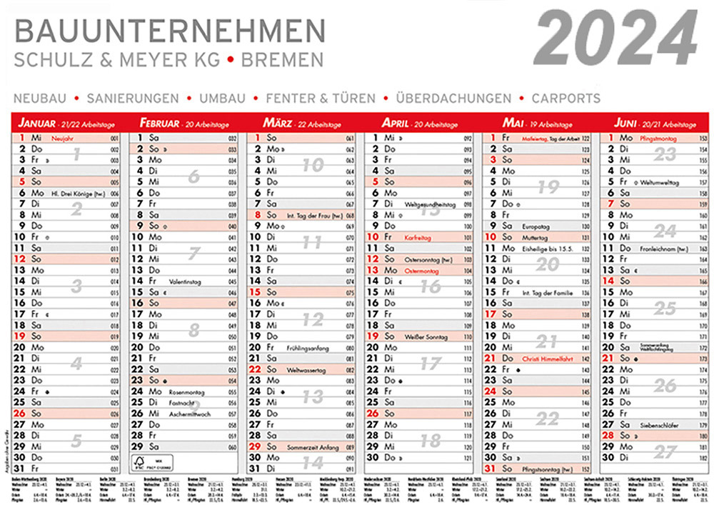 Datoline Tafelkalender A4 DL 6.18